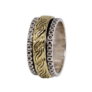 Handmade 925 Sterling <b>Silver</b> <b>Spinner</b> <b>Rings</b> Wholesale Brass Jewelry with Bezel Setting for Wedding Party & Anniversary Occasions - Product Image 3