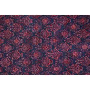 Vintage Turkish <b>Rug</b> 2.8x6.4 ft (86x195 cm), Red Black Floral <b>Rug</b> - Product Image 5