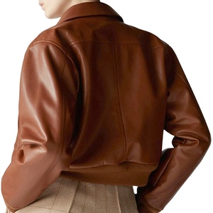 2026 vente chaude veste en cuir pour femmes de qualité supérieure conception personnalisée Durable avec veste courte d'hiver à fermeture éclair pour hommes - Product Image 2
