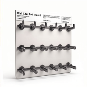 <b>Wall</b> Coat Rack Aluminum F1 Silver 10 Hat and Coat <b>Hooks</b> Length 1250mm - Product Image 2