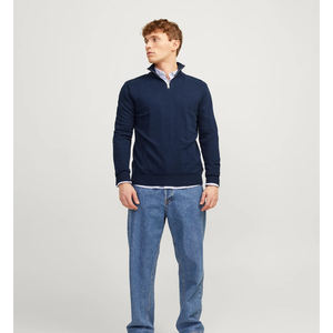 Chaqueta de Punto Personalizada para Hombre 2026, Estilo Francés, de Secado Rápido, Color Sólido, Manga Larga, con Cierre de Cremallera de 1/4 - Product Image 3