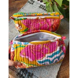 กระเป๋าใส่เครื่องสำอางค์แบบพกพา Single Pc Tuscan Sun Bohemian ทำจากผ้าฝ้ายรักษ์โลก มีซิป ความจุขนาดใหญ่ ปักลายตัวอักษร - Product Image 2