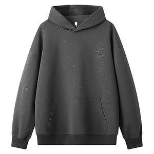 Sudadera con Capucha de Algodón 100% para Hombre, con Pedrería, Invierno, Ecológica, Transpirable, Forro Polar, Personalizada, Impresión Digital, OEM, ODM - Product Image 1