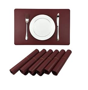 Wholesale <b>Leather</b> Dining Table Mats and Pads Washable Easy to Clean Heat Resistant <b>Placemat</b> for Dinner Table Use - Product Image 1