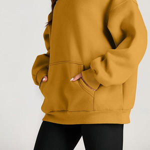 Sweat-shirt d'hiver pour femme en coton 100% tricoté ample avec logo frontal personnalisé, respirant, anti-froissement et séchage rapide - Product Image 6