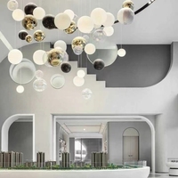 Lustre LED sans fil à hauteur réglable, personnalisé et non standard, pour décoration de plafond intérieur, éclairage de bureau, hôtel, villa
