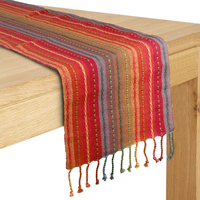 Nappe de table de mariage personnalisable en coton tissé 100% imperméable, rayée, carrée, multicolore