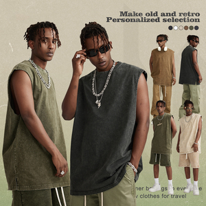 Mens Tank Top Cotton <b>Polyester</b> <b>Tie</b> Dye Fitness Workout Wear Gym Tank Top - Product Image 2