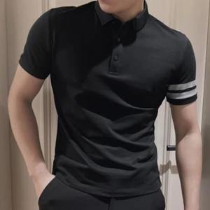 Men's Chic <b>Orange</b> Slim Fit for <b>Polo</b> T-<b>Shirt</b> Comfortable Basic Collar Tee Streetwear Cotton Clothing with Solid Pattern No Logo - Product Image 5