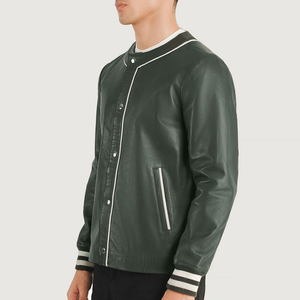 Chaqueta de Cuero de Oveja para Hombre 2024, Colección Nueva y Moderna al por Mayor, Sin Cuello, Impermeable en la Parte Delantera, Transpirable, Hecha en Pakistán - Product Image 2