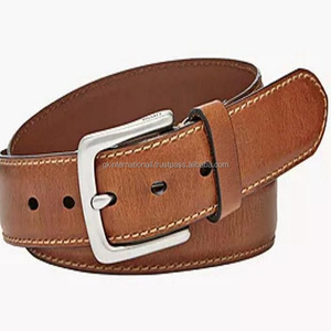 Nuevo cinturón de vestir para hombre de alta calidad al por mayor, hebilla de cuero con el mejor precio, cinturón informal de cuero de moda para hombre cosido completo - Product Image 4