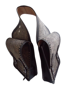 Bolsas de sillín de salto ecuestre de cuero genuino de alta calidad, ropa de equitación occidental mecanizada a mano para caballos - Product Image 2