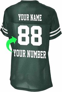 เสื้อเจอร์ซี่อเมริกันฟุตบอลผู้หญิงออกแบบได้เองเสื้อรักบี้แขนสั้นพิมพ์ลายปักโลโก้ทำจากโพลีเอสเตอร์ - Product Image 2