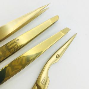 ชุดแหนบดึงขนคิ้วสีทองใหม่ ชุดแหนบดึงขนคิ้วสีดำมิงค์ กรรไกรตัดขนคิ้วแบบตรงและแบบเฉียง แหนบดึงขนคิ้วแบบสั่งทำโลโก้ตามต้องการ ยอดนิยมสูง - Product Image 5