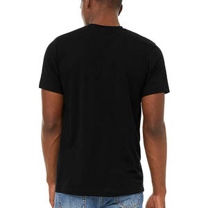 T-shirt en coton uni noir à manches courtes, design uni, t-shirt vierge pour homme - Product Image 6