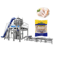 Machine d'emballage automatique VFFS pour viande fraîche, ligne de pesage et d'emballage pour côtes de poulet et dinde