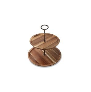Support à gâteau en bois massif pour support de service à dessert meilleur fabricant couleur bois naturel support à gâteau en bois d'acacia 2 essayé - Product Image 6