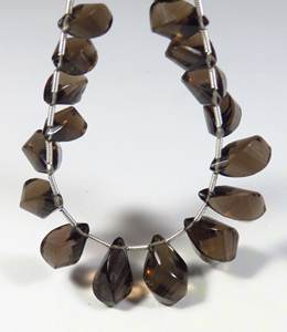 ลูกปัดควอทซ์เหลี่ยมเพชรพลอยธรรมชาติขนาด8นิ้วสีน้ำตาล9-16มม. พลอยเกลียวแบบรมควันอัญมณีแฟนซีแบบหลวม - Product Image 5