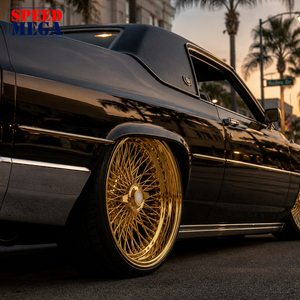 ล้อแม็กซ์แบบถอดได้สีทองทั้งหมด ขนาด 24x10 204 ซี่ลวดตรง สำหรับรถ Lowrider ล้อฟอร์จคุณภาพพรีเมียม - Product Image 5