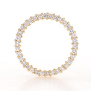 14K oro amarillo real diamante eternidad Halo colgante redondo brillante corte círculo para mujer joyería de moda chapado en oro - Product Image 3