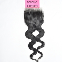 Extensiones de Cabello Humano Remy Virgen 100% Natural HD 6*6 con Cierre, Cabello Indio al por Mayor para Trenzas, Cutícula Alineada