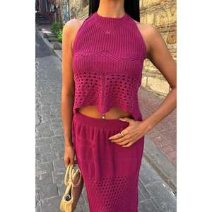 Conjunto de Punto Estilo Bohemio con Espalda Descubierta y Diseño Calado 10083-025 - Product Image 4