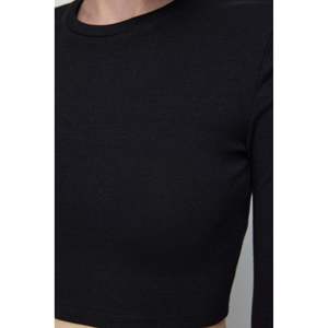 Blusa Corta Informal y Elegante para Mujer, Cuello Redondo, con Lentejuelas Bordadas, Satén, Seda, Chifón, Tejido, Talla Única XS-XL para Fiesta - Product Image 3