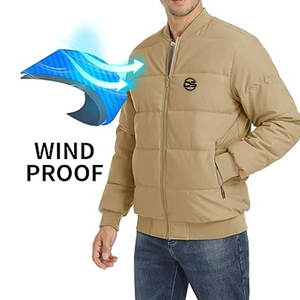 Chaqueta de Invierno para Hombre, Personalizada, de Alta Calidad, Ligera, Reflectante, Impermeable, Transpirable, con Relleno de Algodón, Cuello Mao, Tipo Puffer - Product Image 3