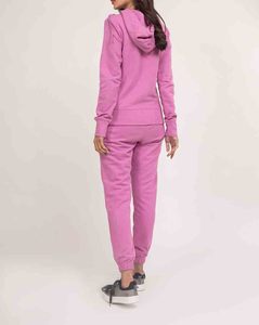 รับผลิตเสื้อผ้าแบบ OEM/ODM ปักโลโก้ตามสั่ง ผ้าฝ้าย 100% น้ำหนัก 400 กรัม ชุดวอร์มผ้าฟลีซสำหรับฤดูหนาว สไตล์สตรีทแวร์ ชุดเซ็ต 2 ชิ้น สีพื้น - Product Image 2