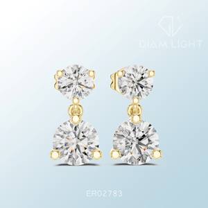 Pendientes de Racimo Redondos Certificados para Uso Diario y Ocasiones Especiales, Diseño de Joyería Elegante para Bodas y Fiestas - Product Image 5