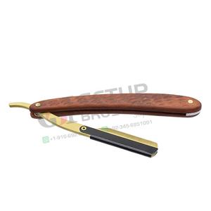 Navaja de Afeitar Profesional de Alta Calidad para Barbería, Vintage, de Acero Inoxidable, Plegable, con Soporte y Mango de Madera para Hombres - Product Image 2