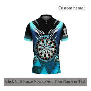 Chemises de fléchettes personnalisées, polo de fléchettes personnalisé par sublimation, chemise à boutons, jersey à manches courtes, motif uni, créez le vôtre - Product Image 2