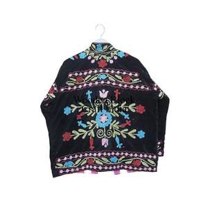 <b>Women's</b> O-Neck Elegant Winter Quilted Jacket Handcrafted <b>Velvet</b> Embroidery Exquisite Suzani Soft <b>Velvet</b> Breathable Knitted - Product Image 6