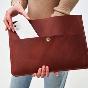 Handmade Genuine <b>Leather</b> <b>Laptop</b> <b>Sleeve</b> Business Organizer Office Work Executive Portfolio Durable Classic Retro Case LLS-0369 - Product Image 1