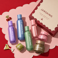 Ensemble de flacons cosmétiques en verre coloré dégradé OEM personnalisé avec bouchon fileté pour toner, fabrication en gros, marque de soins de la peau, approvisionnement OBM