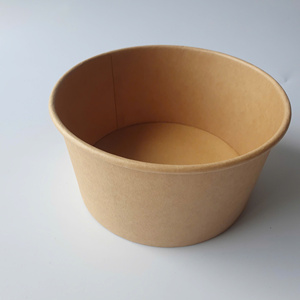 Bol en papier kraft jetable avec couvercle en PET 500ml 750ml 1000ml Contenant alimentaire rond pour snacks, pizzas, salades pour le marché européen - Product Image 3