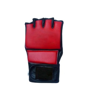 Guantes de combate de cuero de vaca y PU de medio dedo para hombres para boxeo y entrenamiento de MMA equipo de artes marciales - Product Image 3