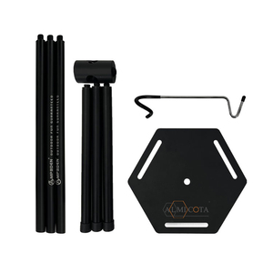 ALMICOTA Piquet de tente hexagonal/diamanté monocouche en aluminium noir thermolaqué, compatible trois saisons, accessoire de support pour tente - Product Image 1