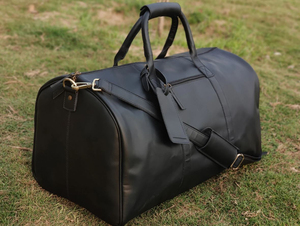 Bolsa de cuero de vaca con compartimento para zapatos, bolsa de lona de cuero de grano completo para hombre, bolsa de Fin de Semana Grande personalizada para gimnasio - Product Image 5