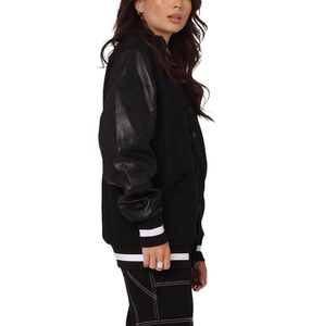 Veste universitaire en laine de haute qualité, décontractée, nouveau design, épaule tombante, lettre brodée, veste universitaire grande taille - Product Image 3