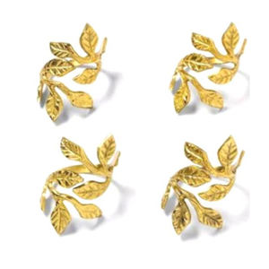 Rond de serviette en feuille de laiton avec vente la plus chaude finie en or antique sur un rond de serviette en métal pour les acheteurs répandus - Product Image 3