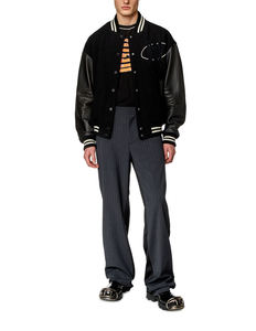 Chaquetas de Béisbol Personalizadas con Logotipo 2026, Chaquetas Universitarias de Cuero con Bordado de Lana, Chaqueta Universitaria Vintage con Mangas de Cuero para Hombre - Product Image 6