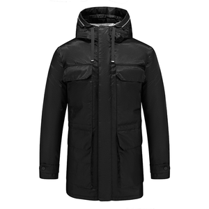 Nouvelle arrivée Veste coupe-vent d'hiver pour homme |   Toile imperméable, grande taille, décontractée, noire, service OEM disponible - Product Image 1