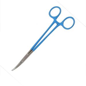 Agarre de precisión Mango azul Pinzas hemostáticas curvas Dental VE Abrazadera quirúrgica Instrumento médico Resina manual Dental profesional - Product Image 5
