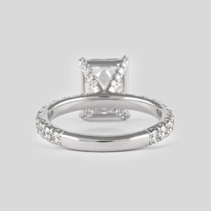 Conjunto de anillo de moissanita de corte esmeralda de 3 quilates de primera calidad, joyería de boda de compromiso nupcial de oro de 10K, fabricante OEM ODM - Product Image 5