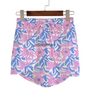 Hand Block Print Stylish Summer Women's Wrap Shorts Breathable 100% Cotton Eco-Friendly Casual Daily Wear Wrap Shorts - Product Image 6