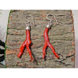 Pendientes Elegantes de Plata de Ley 925 Estilo Italiano con Cristal y Piedra Preciosa de Coral en Bruto, Regalo Perfecto para Niñas y Mujeres, Código E0620-GS - Product Image 4