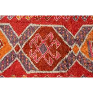 พรมตุรกีวินเทจ, พรมปูพื้นขนาด 2.8x9.3 ฟุต, พรมขอบสีแดงแบบเฮอร์กี - Product Image 4