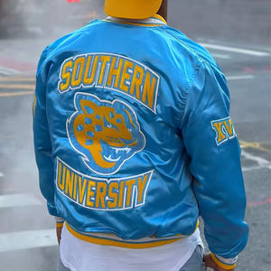Veste universitaire personnalisée en satin à col montant, nouvelle conception, unisexe pour adultes et jeunes, écologique, vente en gros - Product Image 5