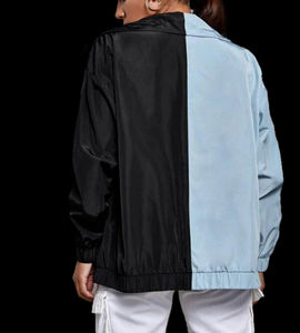 Nouveau modèle Veste coupe-vent zippée deux tons pour femmes Veste coupe-vent respirante d'été en polyester hydrofuge grande taille - Product Image 5